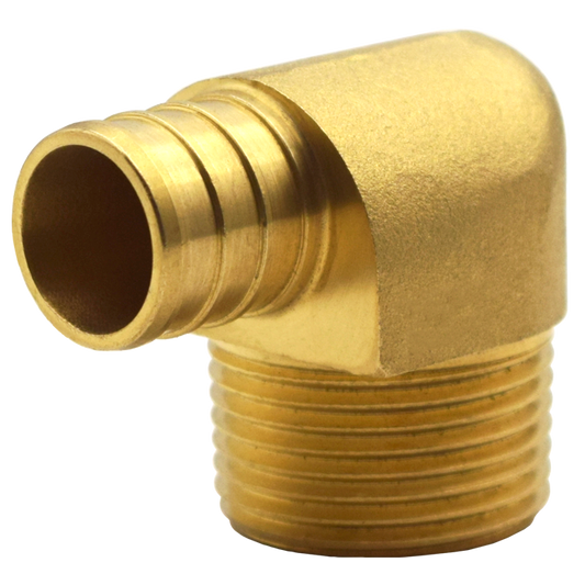 Legend Valves 460-114NL 1" No Lead DZR Forged Brass 90° Crimp/Cinch PEX x MNPT Elbow