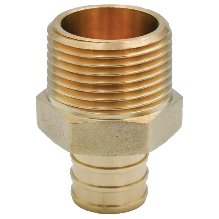 Legend Valves 460-755NL 1/2" x 3/4" No Lead DZR Forged Brass Crimp/Cinch PEX x MNPT Reducing Adapter