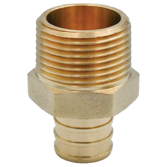Legend Valves 460-759NL 3/4" x 1" No Lead DZR Forged Brass Crimp/Cinch PEX x MNPT Reducing Adapter