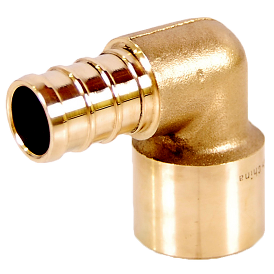 Legend Valves 460-136NL 1/2" No Lead DZR Forged Brass 90° Crimp/Cinch PEX x Sweat Elbow