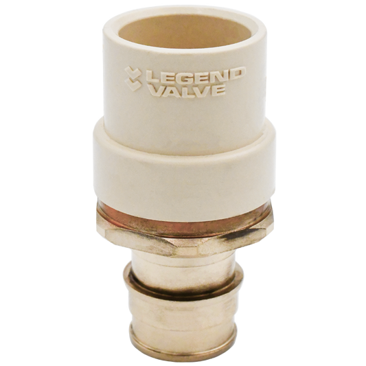 Legend Valves 302-453NL 1/2" No Lead DZR Forged Brass Cold Expansion PEX x CPVC Transition Fitting