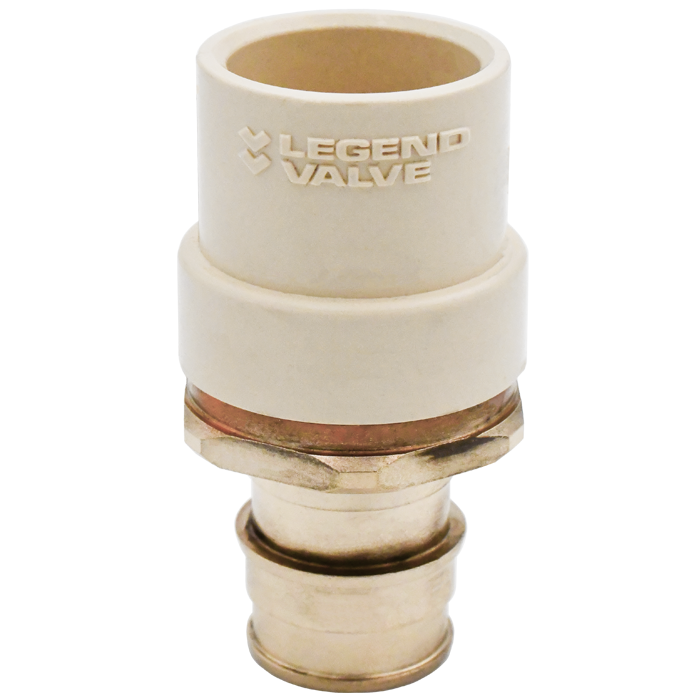 Legend Valves 302-455NL 1" No Lead DZR Forged Brass Cold Expansion PEX x CPVC Transition Fitting