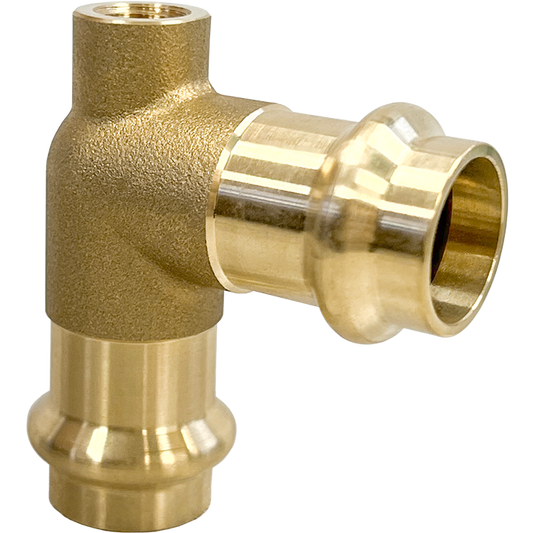 Legend Valves 450-800P 1/2" x 1/8" x 1/2" LegendPress No Lead Brass Press x FNPT x Press Baseboard Tee