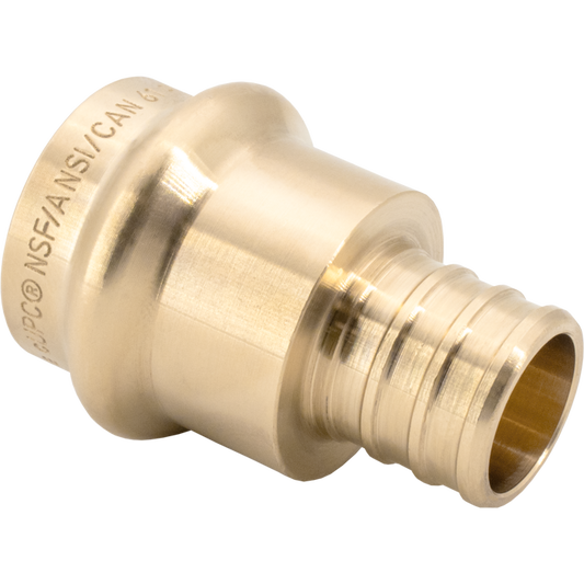 Legend Valves 450-857P 1-1/2" LegendPress No Lead DZR Forged Brass Crimp/Cinch PEX Adapter