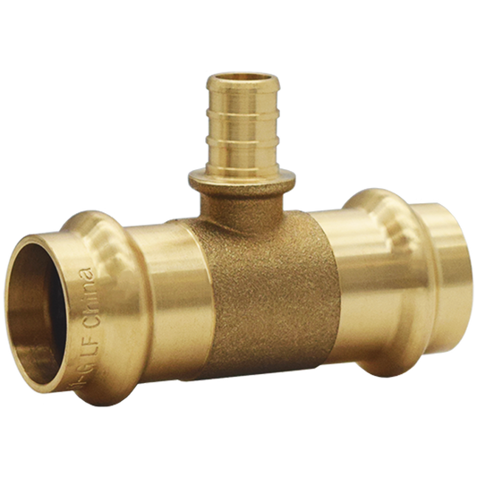 Legend Valves 450-873P 1" x 1" x 1/2" LegendPress No Lead DZR Forged Brass Cold Expansion PEX Reducing Tee