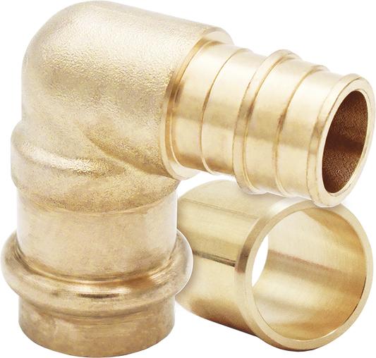Legend Valves 450-935P LegendPress No Lead DZR Forged Brass Cold Expansion PEX Elbow Kit with Insert Stiffener