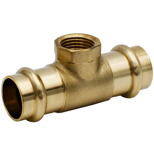 Legend Valves 450-943P 1-1/4" x 1-1/4" x 1/2" LegendPress No Lead DZR Forged Brass FNPT Reducing Tee