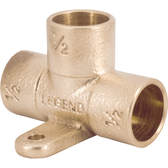 Legend Valves 302-233NL 1/2" No Lead Cast Brass Sweat Drop Ear Tee
