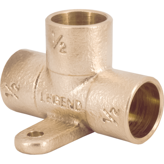 Legend Valves 302-233NL 1/2" No Lead Cast Brass Sweat Drop Ear Tee