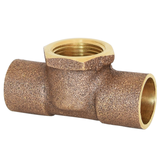 Legend Valves 302-355NL 1" x 1" x 1/2" No Lead Cast Brass Sweat x Sweat x FNPT Tee