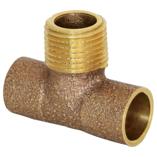 Legend Valves 302-363NL 1/2" No Lead Cast Brass Sweat x Sweat x MNPT Tee