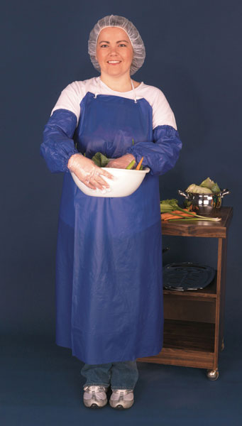 MCR Safety O63R4 Blue Vinyl Apron 6 mil Thickness 35 Inch Width x 45 Inch Length Raw Edges (1 DZ)