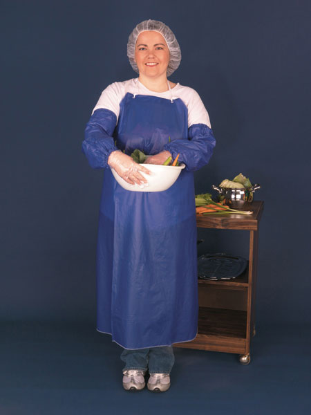 MCR Safety O63S4 Blue Vinyl Apron 6 mil Thickness 35 Inch Width x 45 Inch Length Sewn Edges (1 DZ)