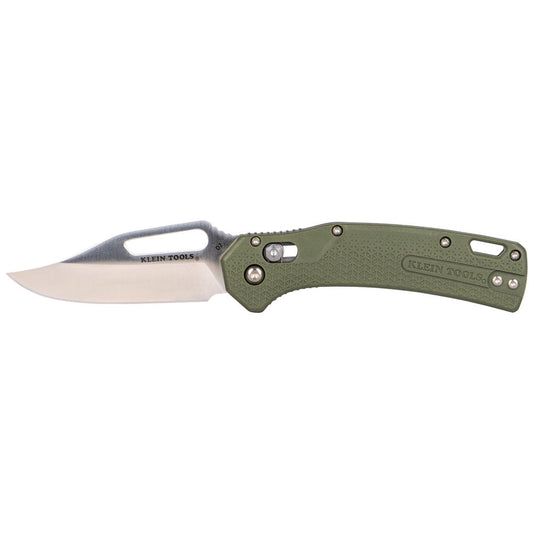 Klein Tools OGK002GNT KTO Resurgence Knife, Clip Point Blade, Moss Green Handle