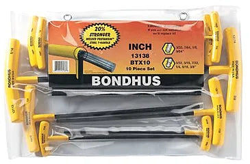 BONDHUS® 13189 Metric T-Handle Hex Keyset W/Stand