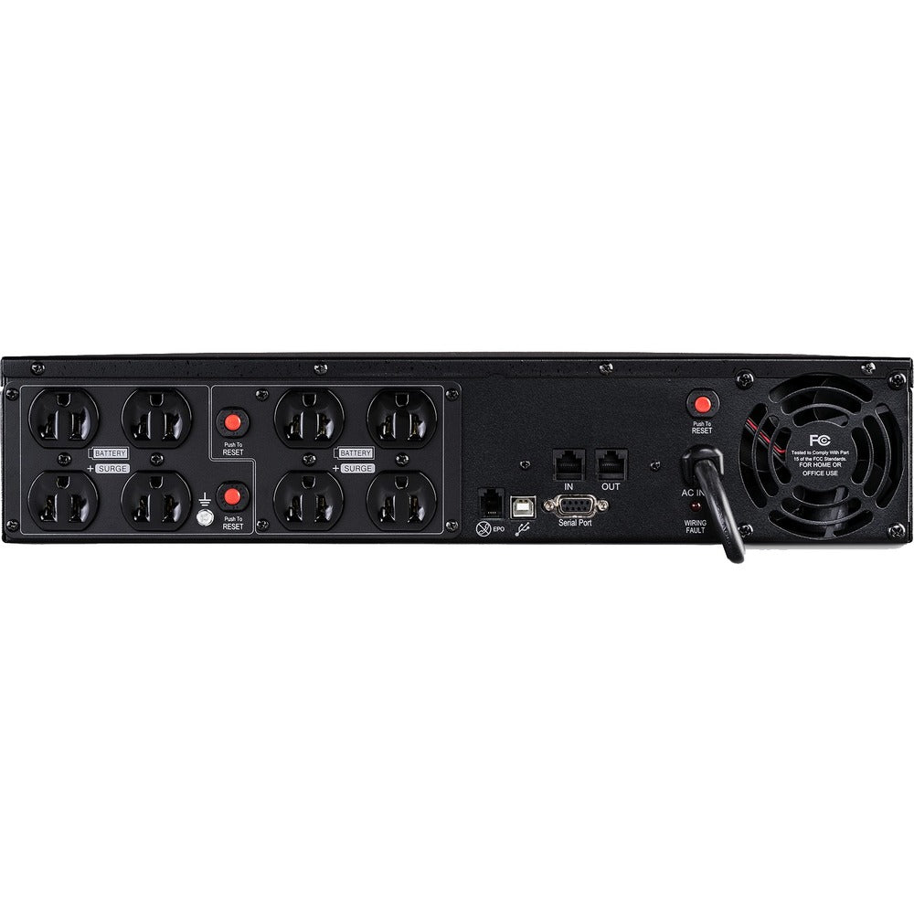 CyberPower OR1000PFCRT2U PFC Sinewave 1000VA Rack-mountable UPS - 1000 VA/700 W - 120 V AC - 6.60 Minute - Rack-mountable - 6.60 Minute - 8 x NEMA 5-15R - Overload