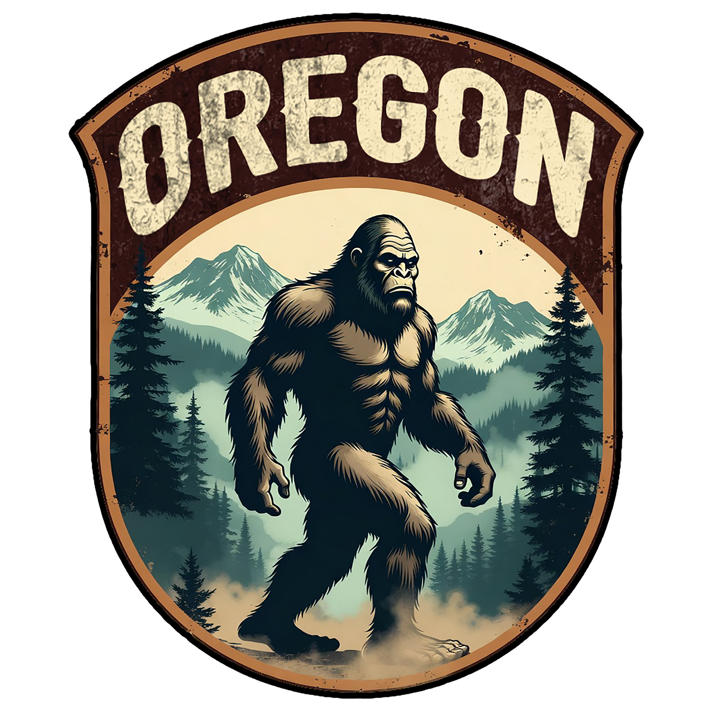 Paradise Clay IHS088 Oregon Misty Mountains Squatch - Vinyl Sticker (1 STICKER)
