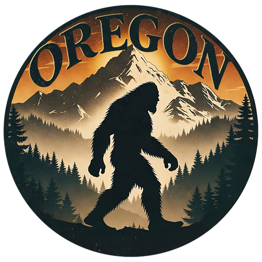 Paradise Clay IHS085 Oregon Squatch Silhouette - Vinyl Sticker (1 STICKER)