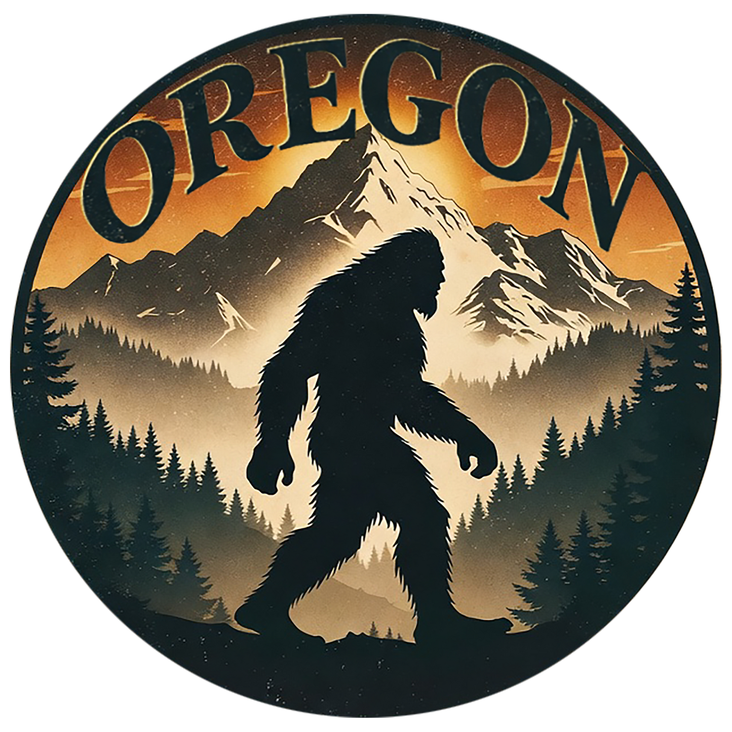 Paradise Clay IHS-10P-085 Oregon Squatch Silhouette - Vinyl Sticker (10 Pack)