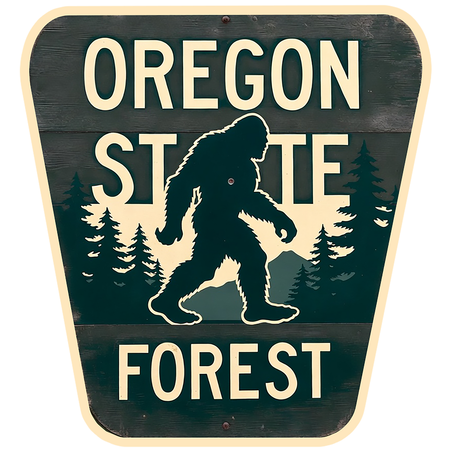 Paradise Clay IHS089 Oregon State Forest Sign - Vinyl Sticker (1 STICKER)