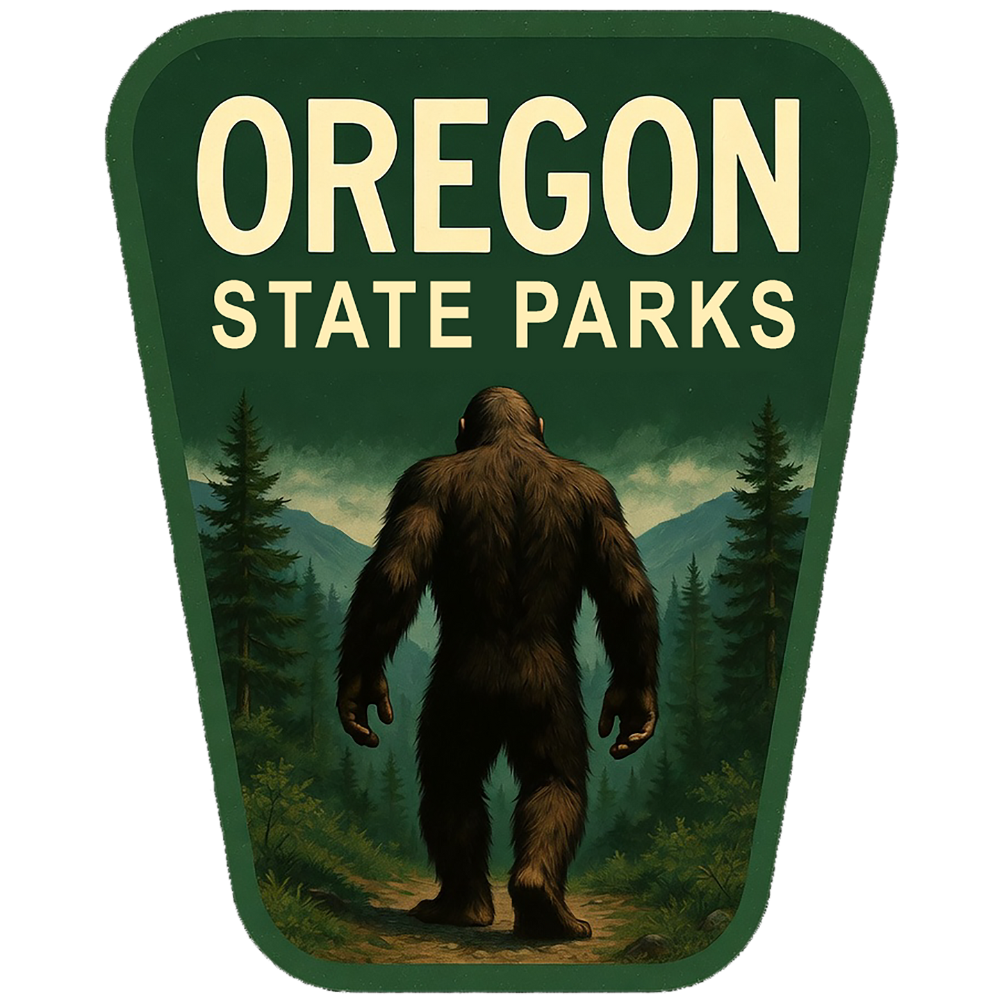Paradise Clay IHS090 Oregon State Parks Squatch - Vinyl Sticker (1 STICKER)