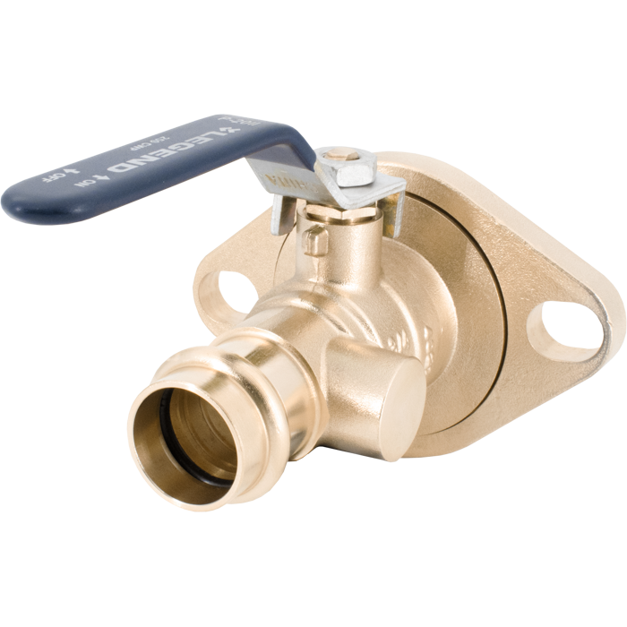 Legend Valves 101-286 1-1/4" LegendPress Forged Brass Isolation Ball Valve with Rotating Flange