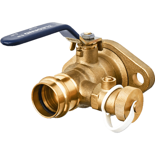 Legend Valves 101-174P 3/4" LegendPress Forged Brass Full Port Isolation Ball Valve with Rotating Flange and Purge