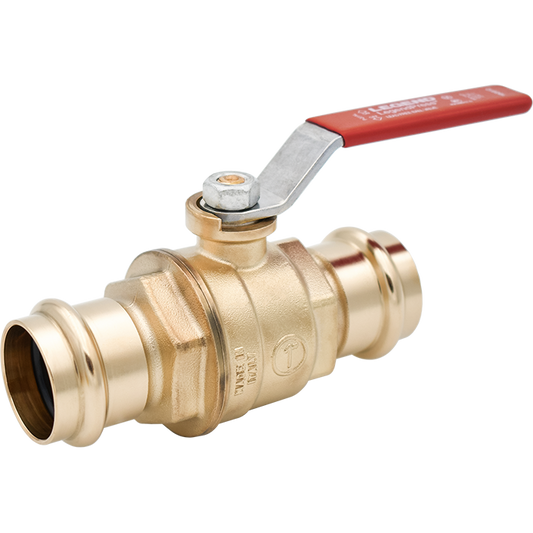 Legend Valves 101-203NL 1/2" LegendPress No Lead Forged Brass Full Port Ball Valve with Red Handle