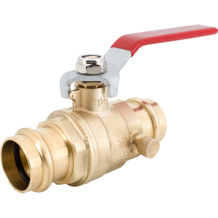 Legend Valves 101-213NL 1/2" LegendPress No Lead Forged Brass Full Port Ball Valve with Drain