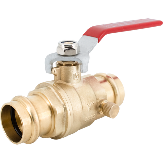 Legend Valves 101-213NL 1/2" LegendPress No Lead Forged Brass Full Port Ball Valve with Drain