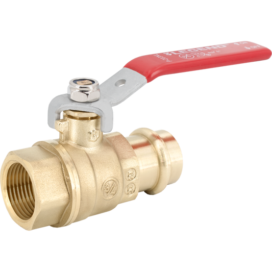 Legend Valves 101-143NL 1/2" LegendPress No Lead Forged Brass Full Port FNPT Transition Ball Valve