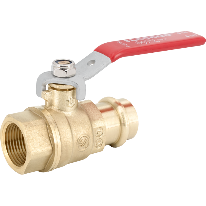 Legend Valves 101-145NL 1" LegendPress No Lead Forged Brass Full Port FNPT Transition Ball Valve