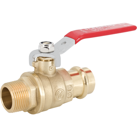 Legend Valves 101-134NL 3/4" LegendPress No Lead Forged Brass Full Port MNPT Transition Ball Valve