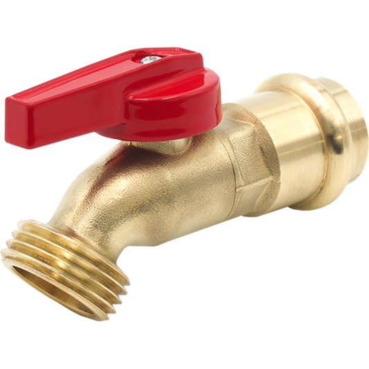 Legend Valves 107-167PNL 1/2" LegendPress No Lead Forged Brass Quarter-Turn Hose Bibb with Compact Lever Handle