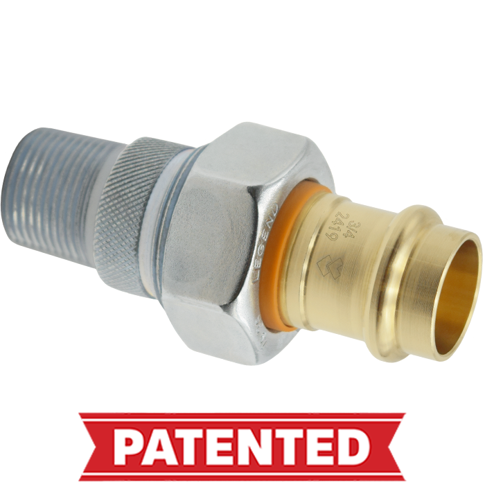 Legend Valves 301-204PNL 3/4" LegendPress No Lead Forged Brass/Forged Steel MNPT Dielectric Union
