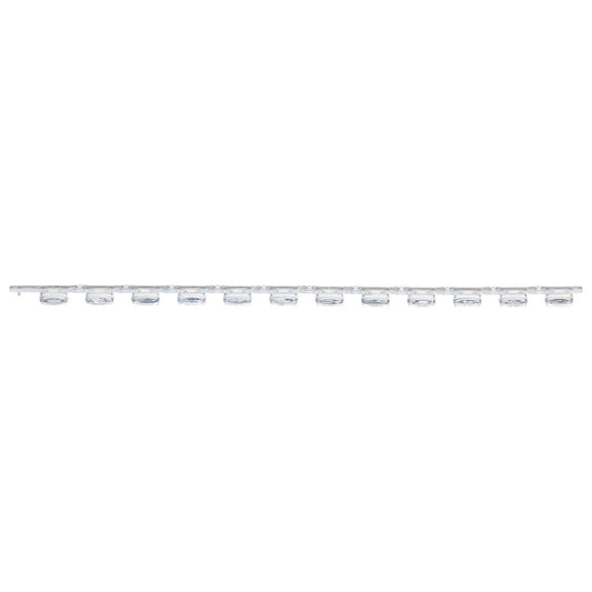 Globe Scientific PCR-02FC-12 0.2mL 12-Strip Flat Caps No Tubes Optically-Clear for qPCR