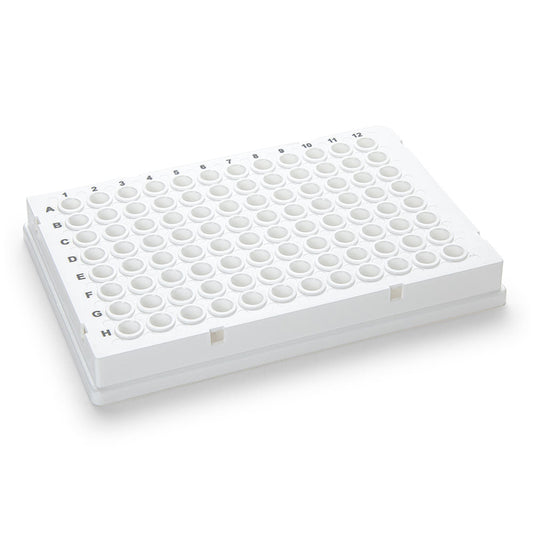 Globe Scientific PCR-FS-02W 0.2mL 96-Well PCR Plate Low Profile Full Skirt White