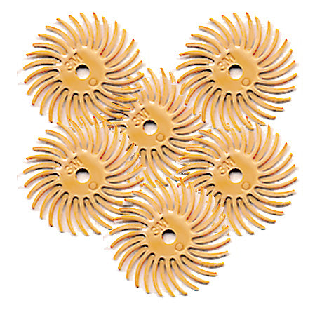 Foredom A-4527-6 9/16" Radial Bristle Disc, Peach, 6 M, 3,000 Grit, 6-Pk