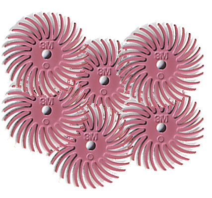 Foredom A-4527-6 9/16" Radial Bristle Disc, Peach, 6 M, 3,000 Grit, 6-Pk