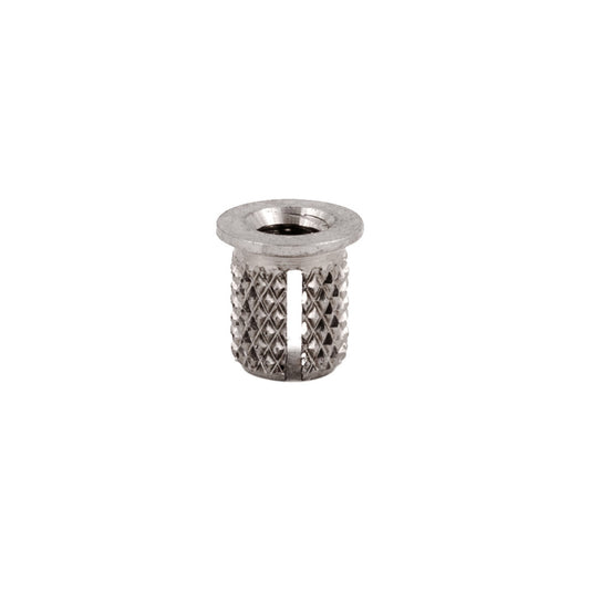 E-Z Press™ Threaded Insert for Plastic - Flanged - 303 Stainless - 6-32 (Pack of 10)