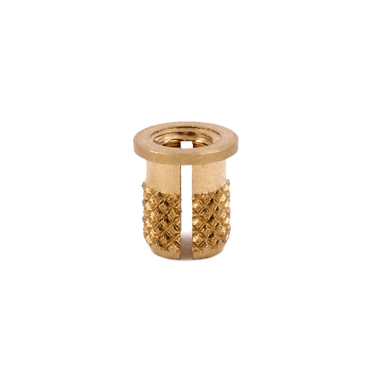 E-Z Press™ Threaded Insert for Plastic - Flanged - Brass - 8-32 (Pack ...