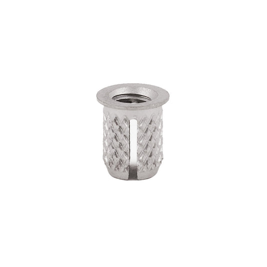 E-Z Press™ Threaded Insert for Plastic - Flanged - 303 Stainless - 8-32 (Pack of 5)