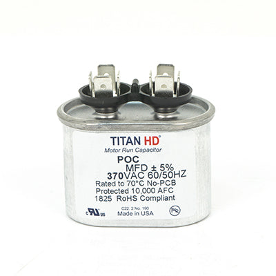 Packard POC7.5A Titan Hd Run Capacitor 7.5 Mfd 370 Volt Oval