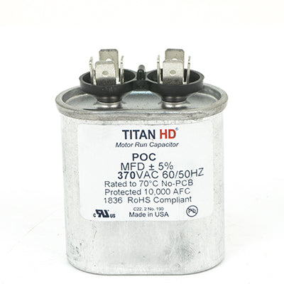 Packard POC10A Titan Hd Run Capacitor 10 Mfd 370 Volt Oval