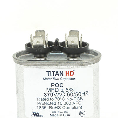 Packard POC12.5A Titan Hd Run Capacitor 12.5 Mfd 370 Volt Oval