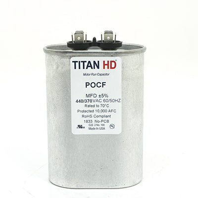 Packard POCF60A Titan Hd Run Capacitor 60 Mfd 440/370 Volt Oval