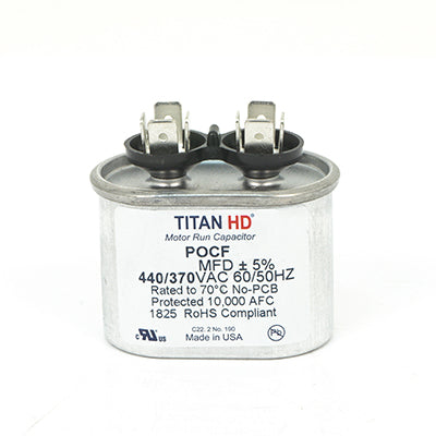 Packard POCF5A Titan Hd Run Capacitor 5 Mfd 440/370 Volt Oval