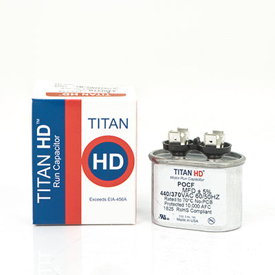 Packard POCF5A Titan Hd Run Capacitor 5 Mfd 440/370 Volt Oval
