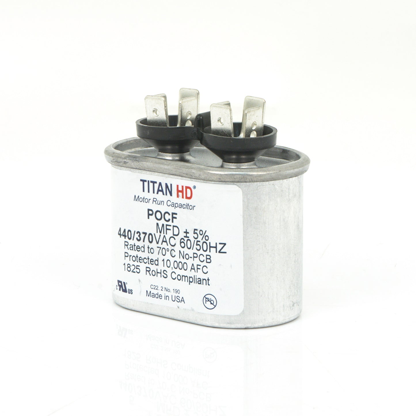 Packard POCF3A Titan Hd Run Capacitor 3 Mfd 440/370 Volt Oval