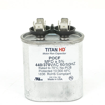 Packard POCF7.5A Titan Hd Run Capacitor 7.5 Mfd 440/370 Volt Oval